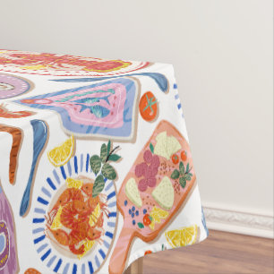 Nappe Motif alimentaire gourmand pastel pour cuisine
