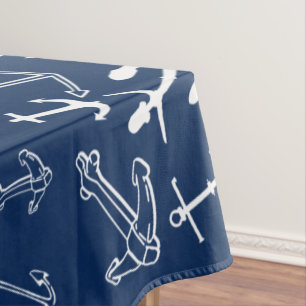 Nappe Motif Ancre bleu marine