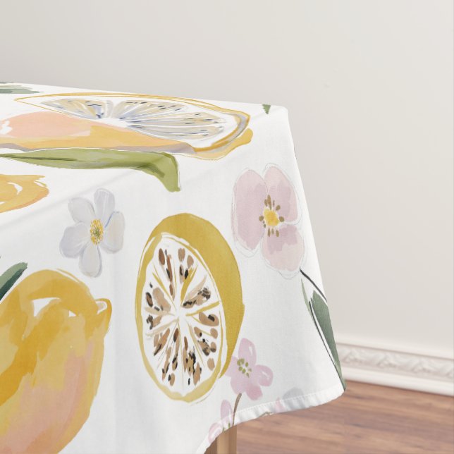 Nappe Motif aquarelle Citron & Myrtille (In Situ)