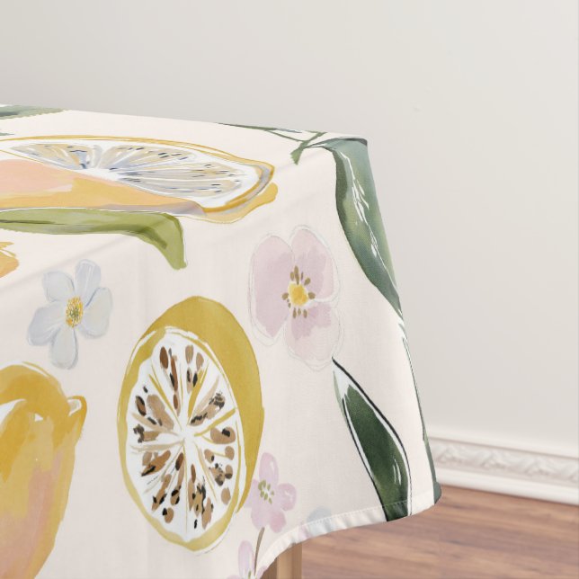 Nappe Motif aquarelle Citron & Myrtille (In Situ)