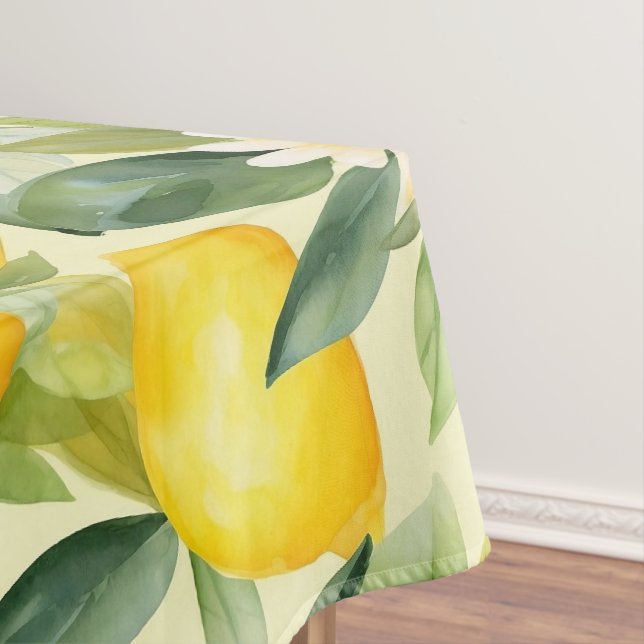 Nappe Motif aquarelle de citron et de marguerite (In Situ)