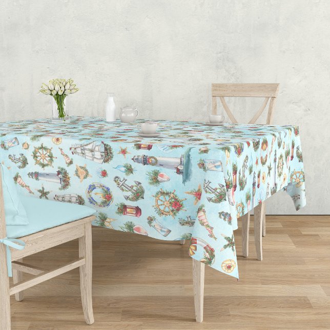 Nappe Motif aquarelle de Noël nautique (Créateur téléchargé)