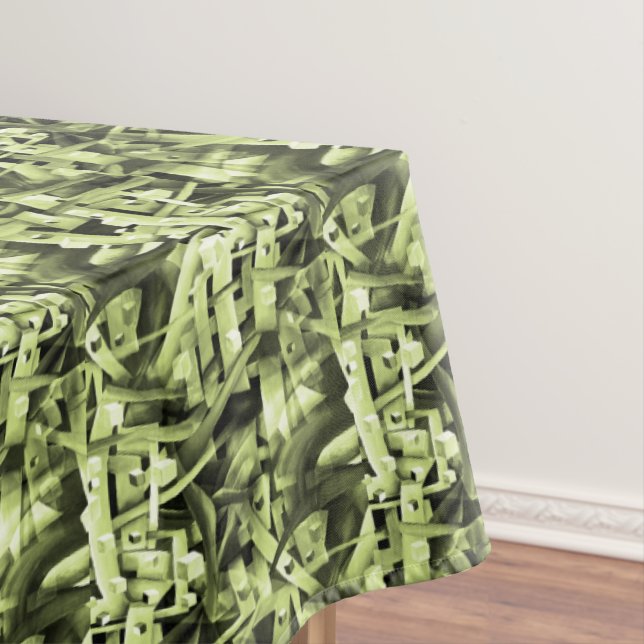 Nappe Motif aquarelle en vert Abstrait contemporain (In Situ)