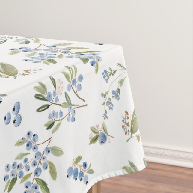 Nappe Motif Aquarelle Myrtille (In Situ)