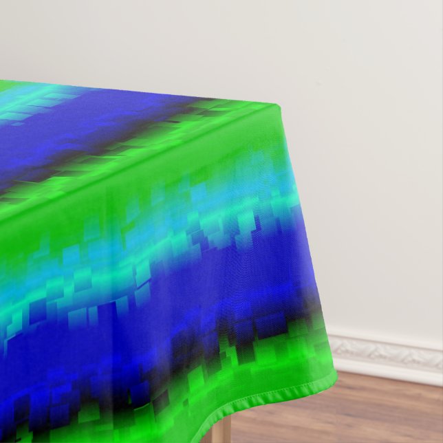 Nappe Motif arc-en-ciel bleu vert abstrait 3D (In Situ)