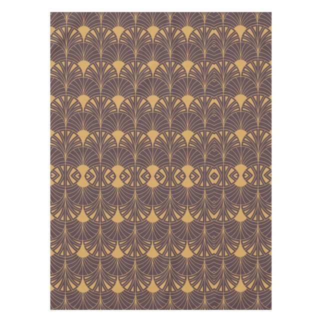 Nappe Motif Art Déco avec motifs en forme d'éventail  (Devant)