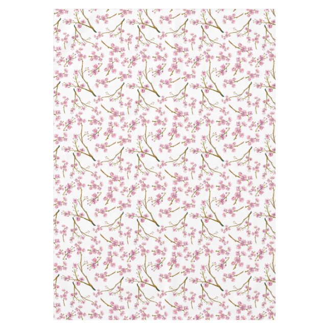 Nappe Motif assez rose d'aquarelle de fleurs de cerisier (Devant)