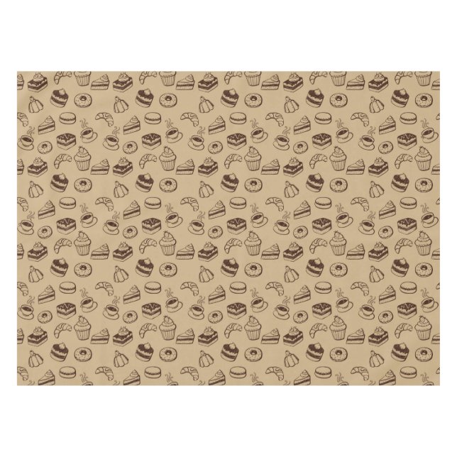 Nappe Motif avec des gâteaux, des desserts et la (Devant (Horizontal))