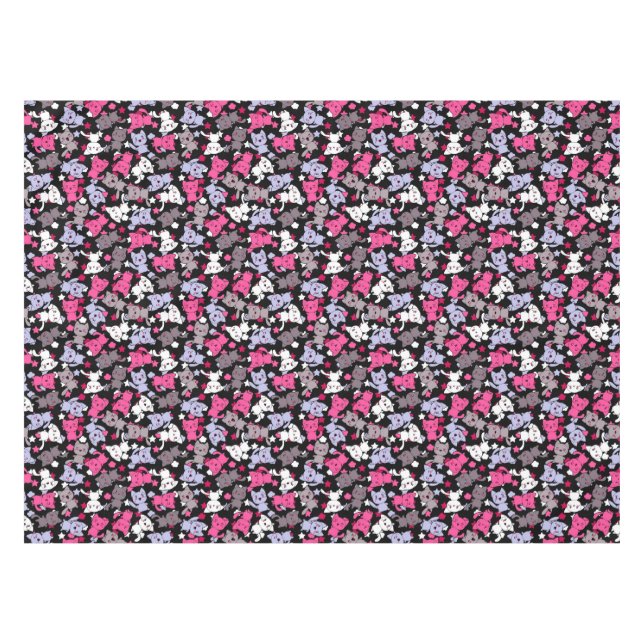 Nappe motif avec les chats mignons 3 de griffonnage de (Devant (Horizontal))