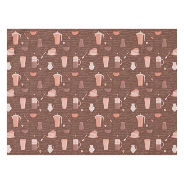 Nappe Motif avec les éléments relatifs de café (Devant (Horizontal))