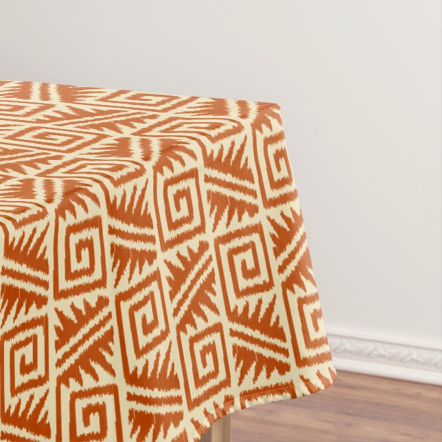Nappe Motif aztèque d'Ikat - mandarine et orange-clair (In Situ)