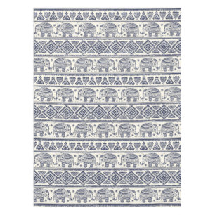 Nappe Motif aztèque tribal ethnique d'éléphant