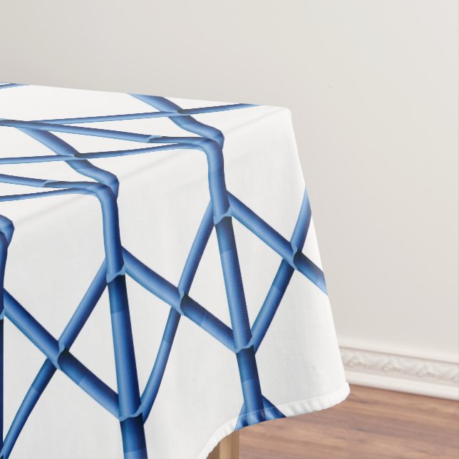 Nappe Motif bambou à treillis bleu prépa (In Situ)