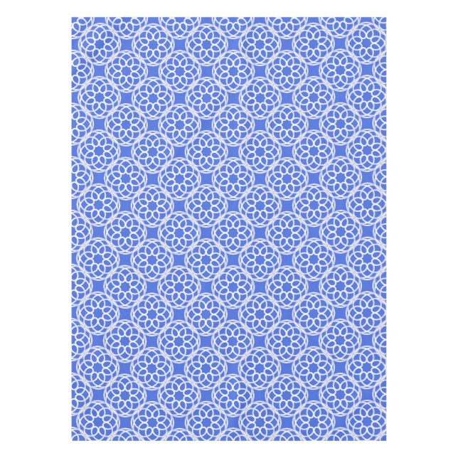 Nappe Motif bleu blanc géométrique (Devant)