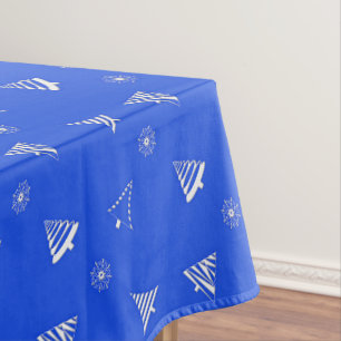 Nappe motif bleu de vacances de Noël