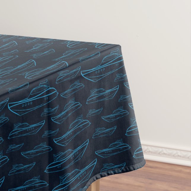 Nappe Motif bleu de yacht (In Situ)