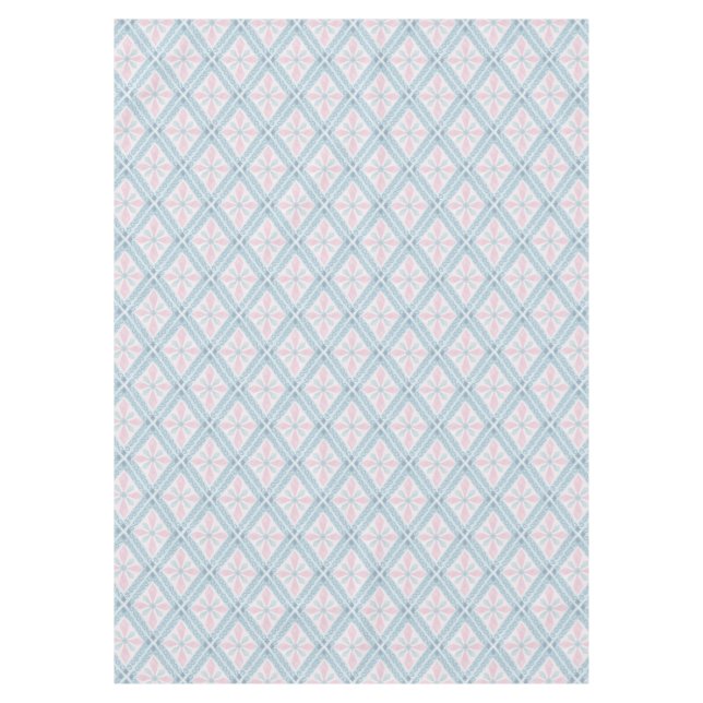 Nappe motif bleu en forme de diamant (Devant)