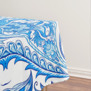 Nappe Motif bleu et blanc de Paisley