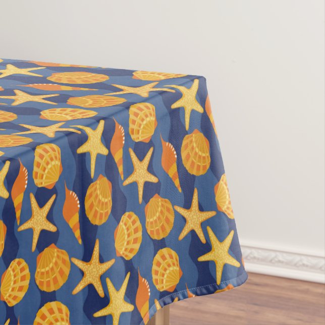 Nappe Motif bleu et orange de coquillage (In Situ)