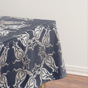 Nappe motif bleu floral de style baroque