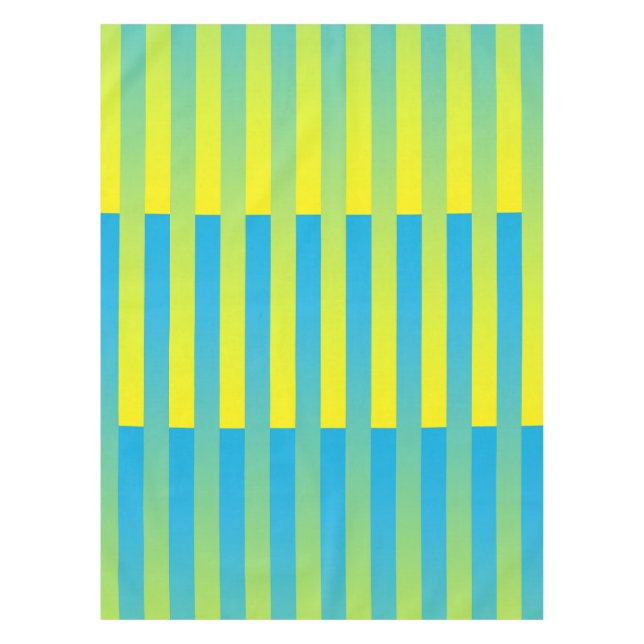 Nappe Motif bleu jaune vert rayé (Devant)