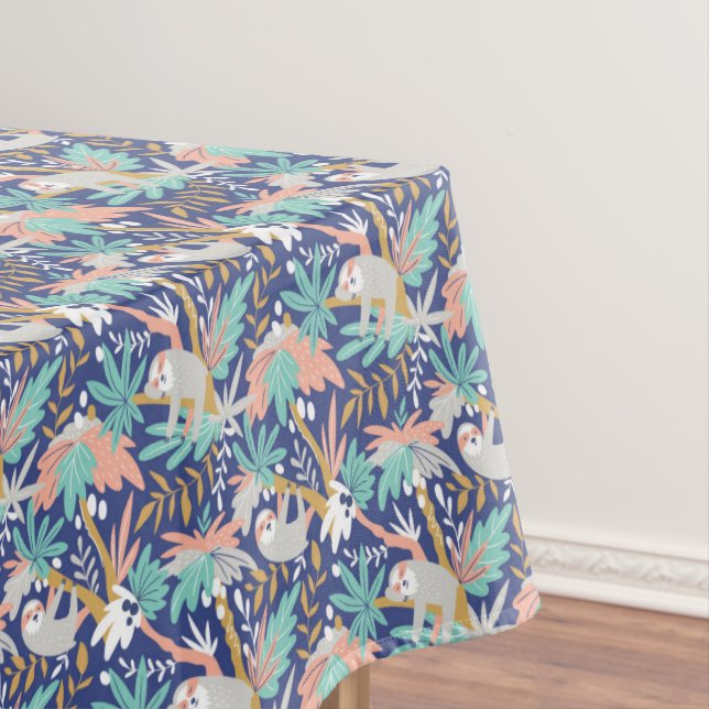 Nappe Motif bleu tropical de paresse (In Situ)
