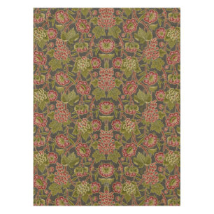Nappe Motif botanique antique de fleurs rouges et de rai