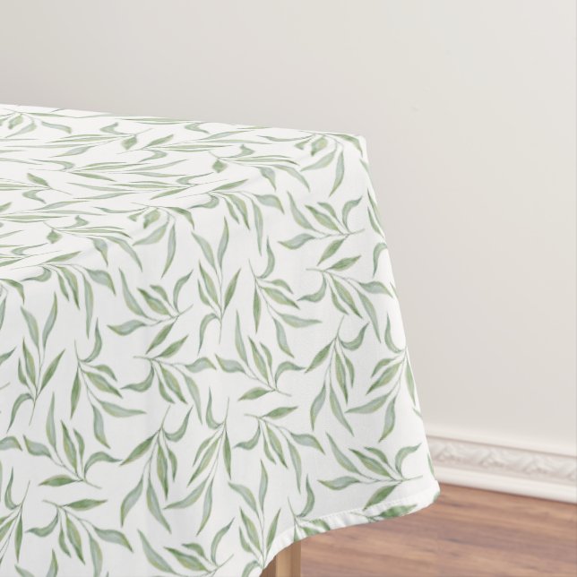 Nappe Motif botanique de feuilles à l'aquarelle verte (In Situ)