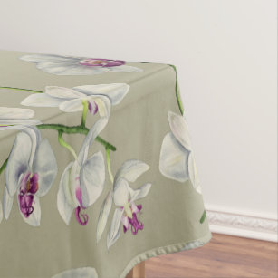 Nappe Motif botanique de peinture d'aquarelle d'orchidée