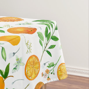 Nappe Motif botanique floral d'été aux agrumes orange