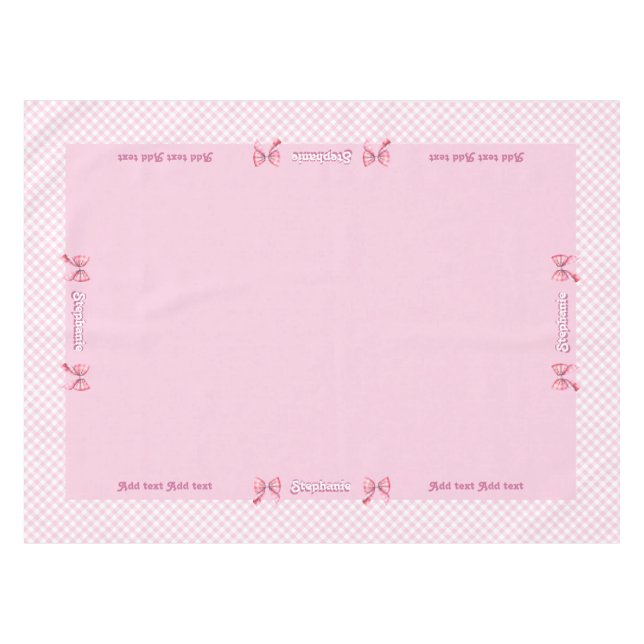 Nappe Motif & Bow en carton rose Fille tendance (Devant (Horizontal))
