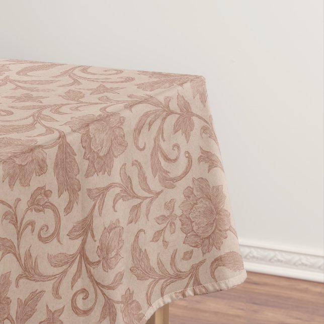 Nappe Motif broché floral rose poussiéreux (In Situ)