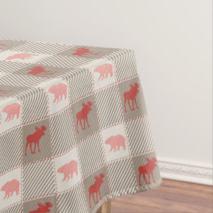 Nappe Motif bronzage rouge de cabine d'ours d'orignaux