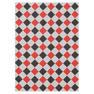 Nappe Motif carré - noir rouge blanc + votre arrière - p