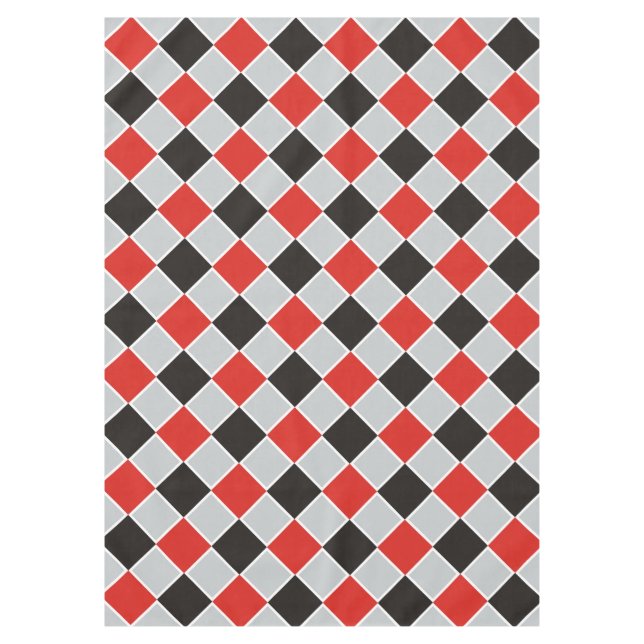 Nappe Motif carré - noir rouge blanc + votre arrière - p (Devant)