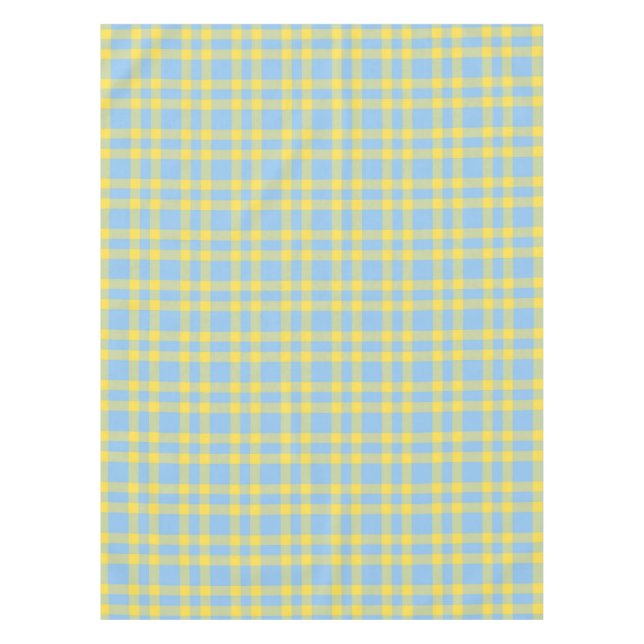 Nappe Motif carreaux bleu jaune (Devant)