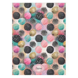 Nappe Motif Cercle Abstrait - avec Parties scintillant e