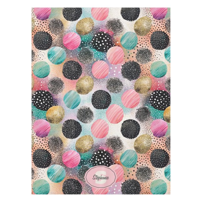 Nappe Motif Cercle Abstrait - avec Parties scintillant e (Devant)