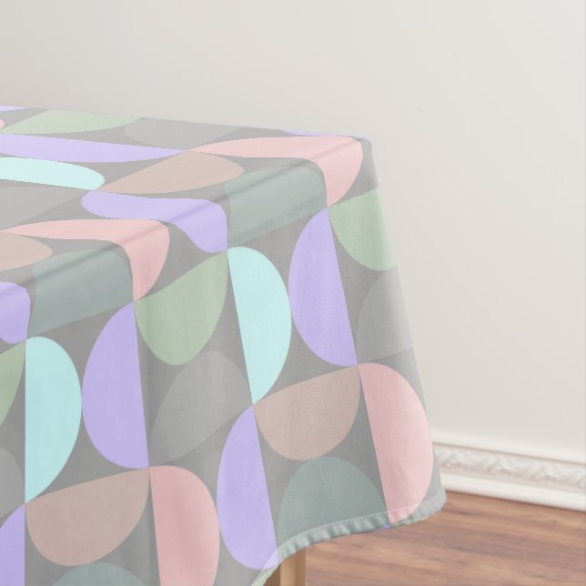 Nappe Motif Cercle Pastel Moderne du Milieu du Siècle (In Situ)