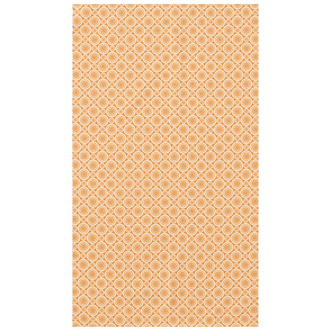 Nappe Motif Cercles géométriques orange et blanc (Devant)