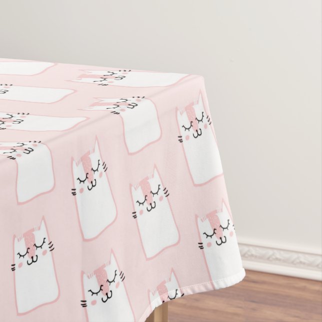 Nappe Motif chat chaton mignon dormant (In Situ)