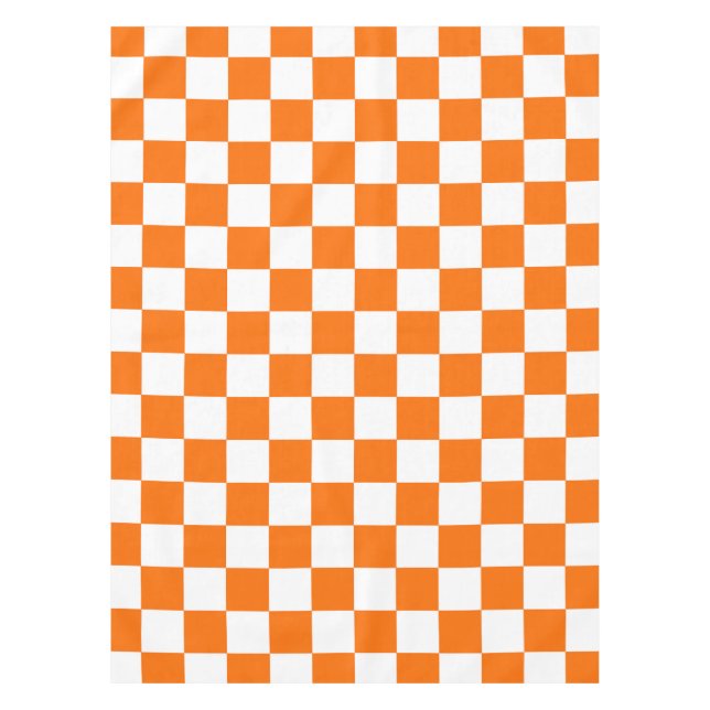 Nappe Motif chèque À damiers blanc orange (Devant)