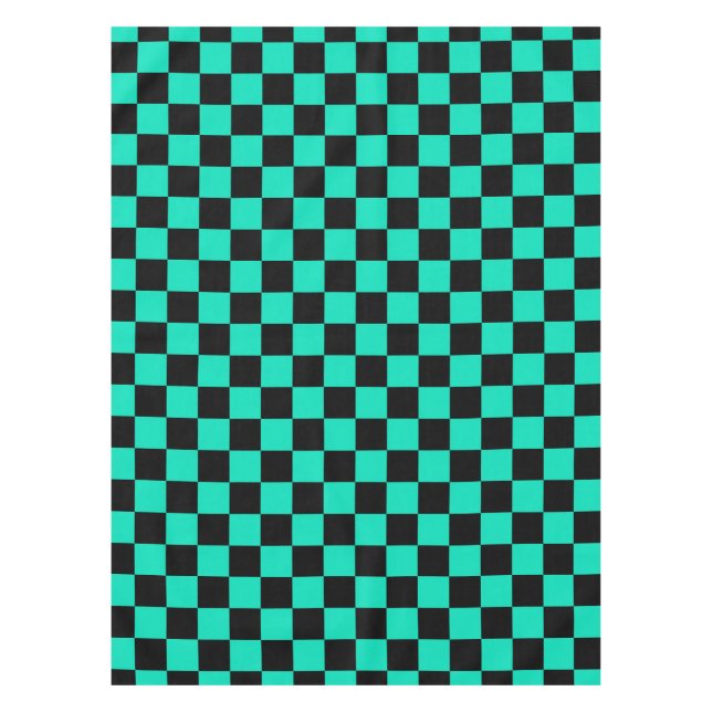 Nappe Motif chèque À damiers noir vert (Devant)