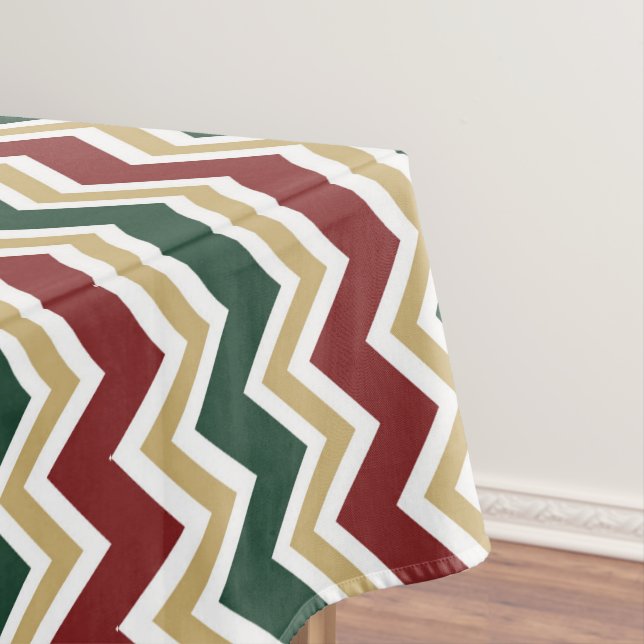 Nappe Motif Chevron blanc rouge vert (In Situ)