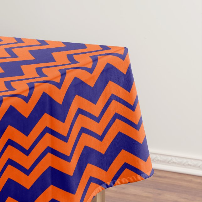 Nappe Motif chevron zigzag bleu orange  (In Situ)