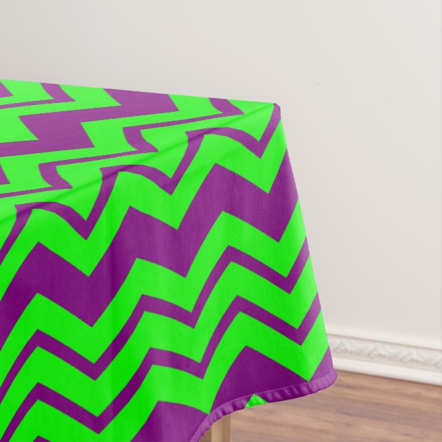 Nappe Motif chevron zigzag vert violet  (In Situ)