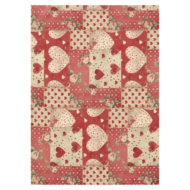 Nappe Motif Chic Red Patchwork (Devant)