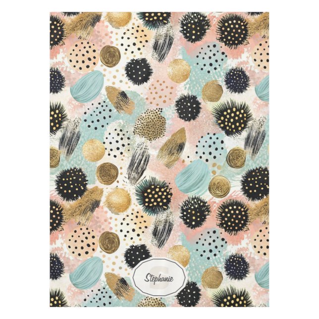 Nappe Motif circulaire Abstrait -avec Parties scintillan (Devant)
