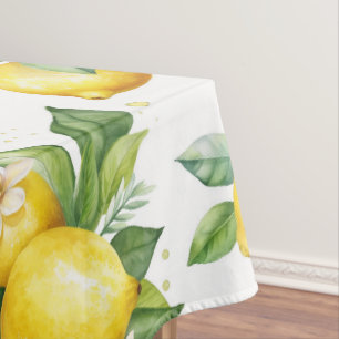 Nappe Motif citron, Fleurs de citron, Feuilles, Citrus