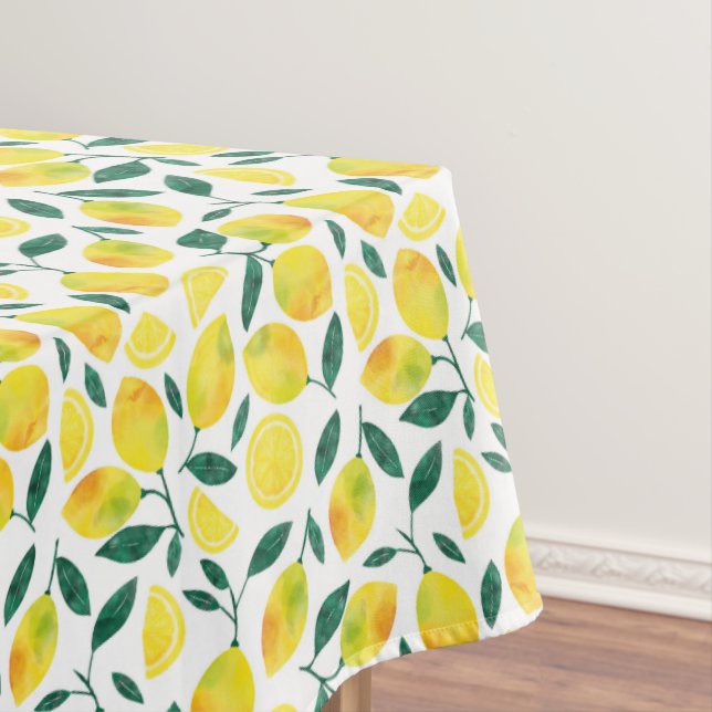 Nappe Motif citron jaune aquarelle (In Situ)